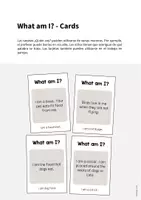 Vista previa - Tarjetas / Manipulativos - Pet Shop / Tienda de animales: What am I? - Cards (Juego de adivinanzas para la clase de inglés) - página 1