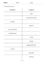 Vista previa - Evaluación - Sweets / Dulces: Vocabulary Mini Test (Test para la clase de inglés) - página 3