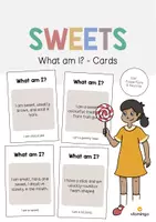 Vista previa - Tarjetas / Manipulativos - Sweets / Dulces: What am I? - Cards (Juego de adivinanzas para la clase de inglés) - Portada