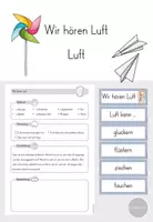 Vorschau - Arbeitsblätter - Luft - "Wir hören Luft" Klasse 1 - 2 - Deckblatt