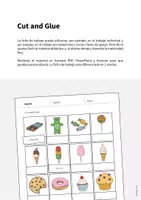 Vista previa - Hojas de trabajo - Sweets / Dulces: Cut and Glue (Hoja de trabajo de inglés) - página 1