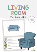 Vista previa - Juegos / Gamificación - Living Room / Sala de estar: Vocabulary Quiz (Trivia para la clase de inglés) - Portada