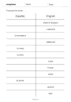 Vista previa - Evaluación - Living Room / Sala de estar: Vocabulary Mini Test (Test para la clase de inglés) - página 3
