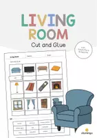 Vista previa - Hojas de trabajo - Living Room / Sala de estar: Cut and Glue (Hoja de trabajo de inglés) - Portada