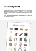 Vista previa - Tarjetas / Manipulativos - Living Room / Sala de estar: Vocabulary Poster (Póster para la clase de inglés) - página 1