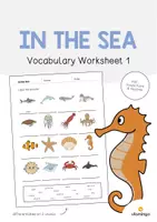 Vista previa - Hojas de trabajo - In the Sea / En el mar: Vocabulary Worksheet 1 (Hoja de trabajo de inglés) - Portada