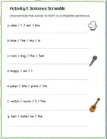 Aperçu - Feuilles d'exercices - Fun With Words Journey into sentences - Page 1