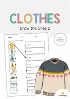 Vista previa - Hojas de trabajo - Clothes / Ropa: Draw the lines 2 (Hoja de trabajo de inglés) - Portada