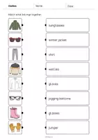 Vista previa - Hojas de trabajo - Clothes / Ropa: Draw the lines 2 (Hoja de trabajo de inglés) - página 3