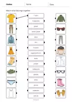 Vista previa - Hojas de trabajo - Clothes / Ropa: Draw the lines 1 (Hoja de trabajo de inglés) - página 2