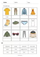 Vista previa - Manualidades / Dibujos para colorear - Clothes / Ropa: Cut and Glue (Hoja de trabajo de inglés) - página 2