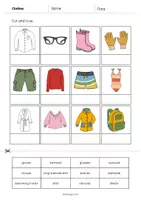 Vista previa - Manualidades / Dibujos para colorear - Clothes / Ropa: Cut and Glue (Hoja de trabajo de inglés) - página 3
