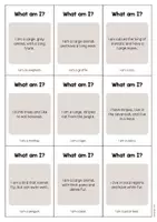 Vista previa - Tarjetas / Manipulativos - Zoo Animals / Animales del zoo: What am I? - Cards (Juego de adivinanzas para la clase de inglés) - página 2