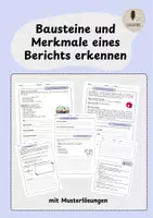 Vorschau - Arbeitsblätter - Bausteine und Merkmale eines Berichts (inkl. Musterlösung) - Deckblatt