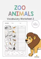 Vista previa - Hojas de trabajo - Zoo Animals / Animales del zoo: Vocabulary Worksheet 2 (Hoja de trabajo de inglés) - Portada