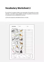 Vista previa - Hojas de trabajo - Zoo Animals / Animales del zoo: Vocabulary Worksheet 2 (Hoja de trabajo de inglés) - página 1