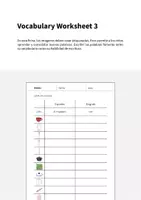 Vista previa - Hojas de trabajo - Kitchen / Cocina: Vocabulary Worksheet 3 (Hoja de trabajo de inglés) - página 1