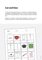 Vista previa - Hojas de trabajo - Kitchen / Cocina: Cut and Glue (Hoja de trabajo de inglés) - página 1