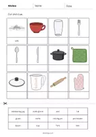 Vista previa - Hojas de trabajo - Kitchen / Cocina: Cut and Glue (Hoja de trabajo de inglés) - página 2