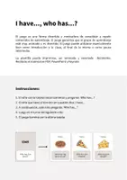 Vista previa - Juegos / Gamificación - Pizza: I have..., who has...? (Juego para la clase de inglés) - página 1