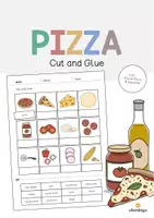 Vista previa - Hojas de trabajo - Pizza: Cut and Glue (Hoja de trabajo de inglés) - Portada