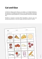 Vista previa - Hojas de trabajo - Pizza: Cut and Glue (Hoja de trabajo de inglés) - página 1