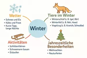 Vorschau - Arbeitsblätter - Arbeitsblätter zum Thema "Winter" + Lösung & MP3 + Mindmap + Infografik - Seite 2