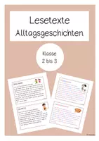 Vorschau - Arbeitsblätter - Lesetexte Alltagsgeschichten - Deckblatt