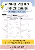 Vorschau - Arbeitsblätter - Winkel messen und zeichnen - 4 Arbeitsblätter mit Lösungen - Deckblatt