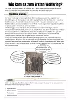Vorschau - Arbeitsblätter - Wie kam es zum Ersten Weltkrieg - Seite 1