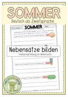 Vorschau - Arbeitsblätter - SOMMER Nebensätze bilden - Deckblatt