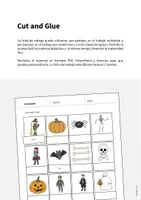 Vista previa - Hojas de trabajo - Halloween: Cut and Glue (Hoja de trabajo de inglés) - página 1