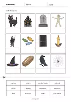 Vista previa - Hojas de trabajo - Halloween: Cut and Glue (Hoja de trabajo de inglés) - página 3