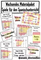 Vorschau - Spiele - Materialpaket: Spiele für den Spanischunterricht (diverse "Juego de dados", "Parar e intercambiar", "Yo tengo quién tiene" - Deckblatt