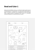 Vista previa - Manualidades / Dibujos para colorear - Baking / Hornear: Read and Color 1 (Hoja de trabajo de inglés) - página 1