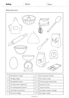 Vista previa - Manualidades / Dibujos para colorear - Baking / Hornear: Read and Color 1 (Hoja de trabajo de inglés) - página 2