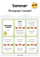 Vorschau - Spiele - Sommer - Bewegungs-Lesespiel (Zuhören und Beobachten) - Deckblatt