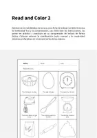 Vista previa - Hojas de trabajo - Baking / Hornear: Read and Color 2 (Hoja de trabajo de inglés) - página 1