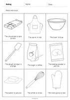 Vista previa - Hojas de trabajo - Baking / Hornear: Read and Color 2 (Hoja de trabajo de inglés) - página 3