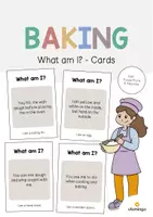 Vista previa - Tarjetas / Manipulativos - Baking / Hornear: What am I? - Cards (Juego de adivinanzas para la clase de inglés) - Portada