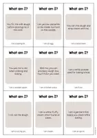 Vista previa - Tarjetas / Manipulativos - Baking / Hornear: What am I? - Cards (Juego de adivinanzas para la clase de inglés) - página 2