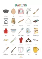 Vista previa - Tarjetas / Manipulativos - Baking / Hornear: Vocabulary Poster (Póster para la clase de inglés) - página 3