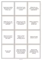 Vista previa - Tarjetas / Manipulativos - Baking / Hornear: Smalltalk Cards (Tarjetas de conversación) - página 3
