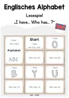 Vorschau - Spiele - Englisches Alphabet - Lesespiel "I have... - Who has... ?" - Deckblatt