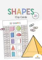Vista previa - Juegos / Gamificación - 3D Shapes / Figuras 3D: Clip Cards (Tarjetas de pinza para la clase de inglés) - Portada