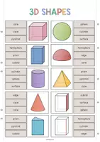 Vista previa - Juegos / Gamificación - 3D Shapes / Figuras 3D: Clip Cards (Tarjetas de pinza para la clase de inglés) - página 2