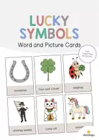 Vista previa - Decoración del aula - Lucky Symbols / Símbolos de la suerte: Word and Picture Cards (Tarjetas con imágenes para la clase de inglés) - Portada