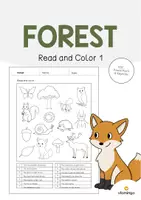 Vista previa - Manualidades / Dibujos para colorear - Forest / Bosque: Read and Color 1 (Hoja de trabajo de inglés) - Portada