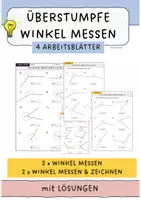 Vorschau - Arbeitsblätter - Winkel messen - überstumpfe Winkel - Seite 1