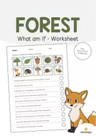 Vista previa - Hojas de trabajo - Forest / Bosque: What am I? - Worksheet (Hoja de trabajo de inglés) - Portada